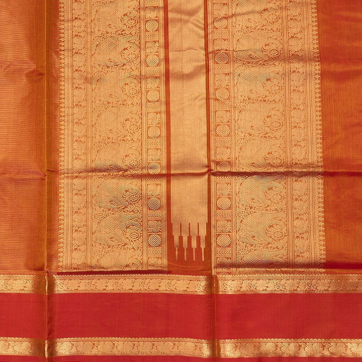 Hayagrivas Sunset Orange Kanchi Silk Cotton Saree SSCBF179I13-7