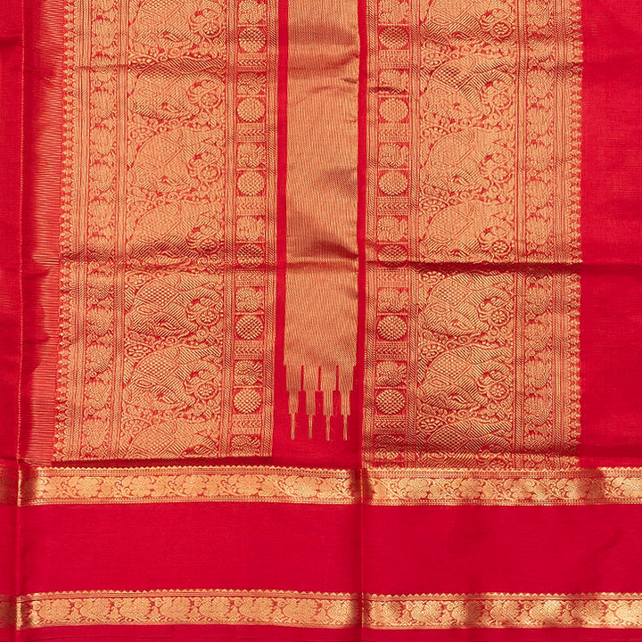 Hayagrivas Tomato Red Kanchi Silk Cotton Saree SSCBF179I13-8