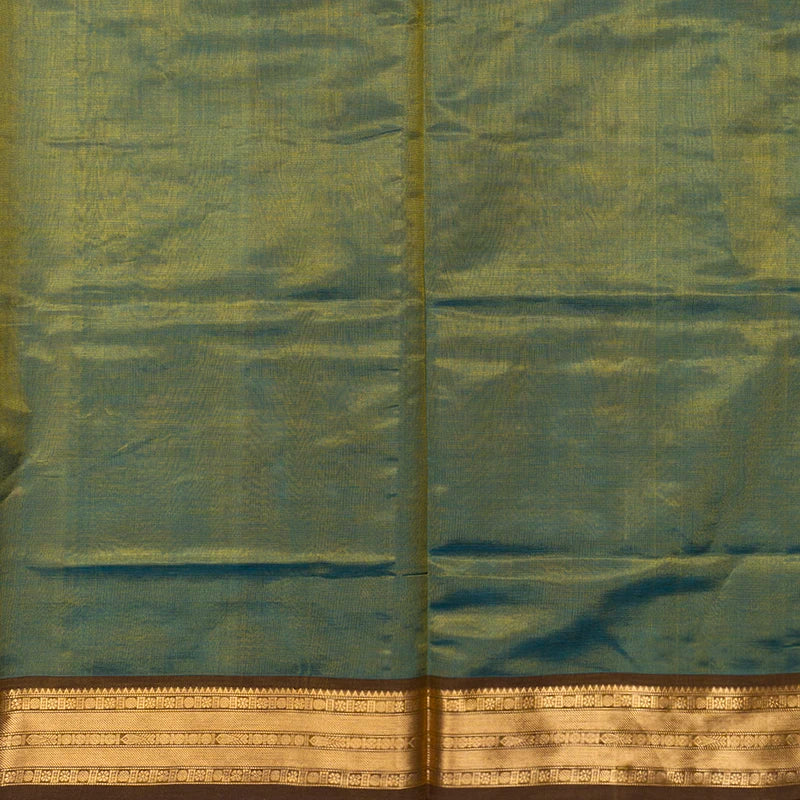 Hayagrivas Metallic Teal Kanchi Silk Cotton Saree SSCBF179I4-5