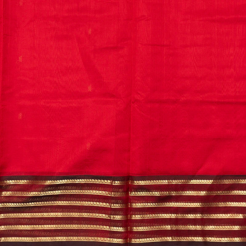 Hayagrivas Red Kanchi Silk Cotton Saree SSCBF179I5-10