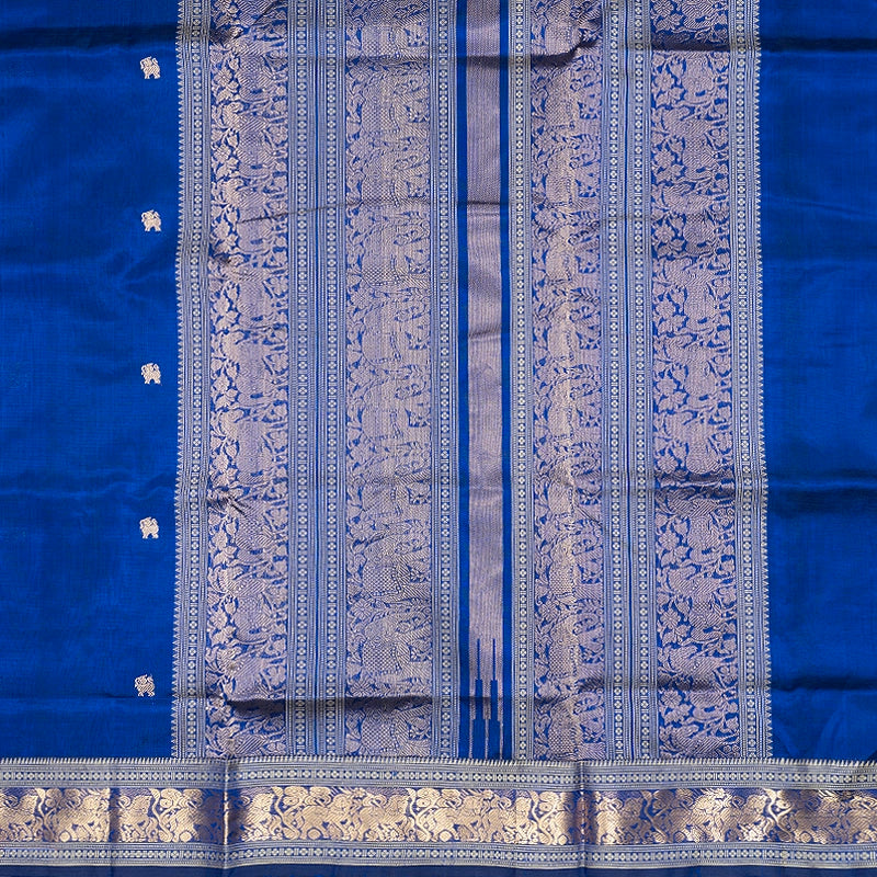 Hayagrivas MS Blue Kanchi Silk Cotton Saree SSCBF179I5-22