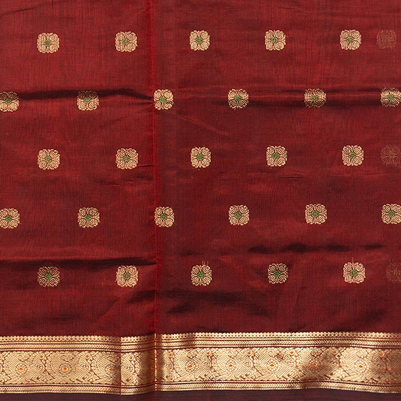 Hayagrivas Maroon Kanchi Silk Cotton Saree SSCBF179I7-9