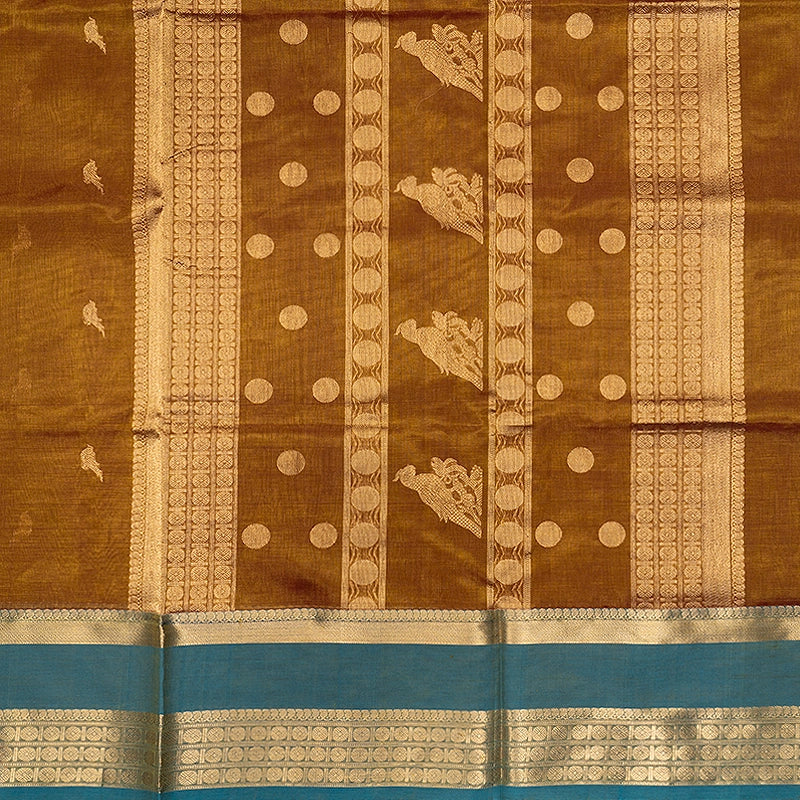 Hayagrivas Gold &amp; Maroon (Shot Colour) Kanchi Silk Cotton Saree SSCBF179I9-12
