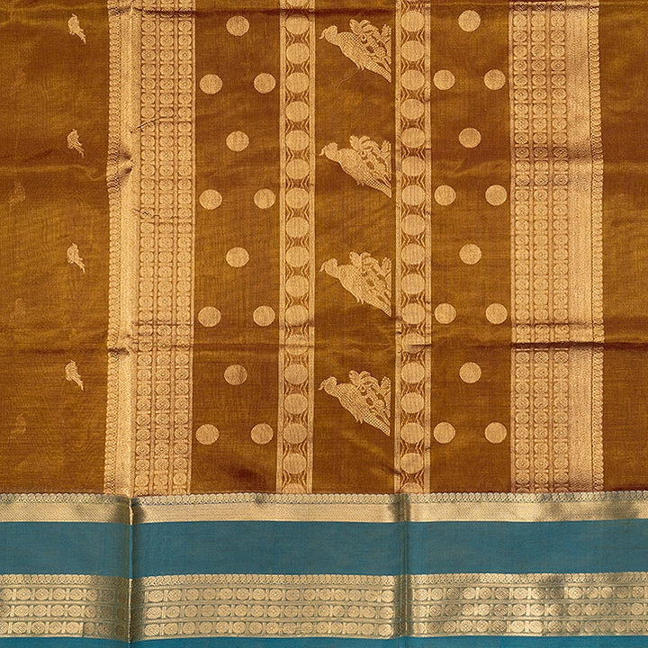 Hayagrivas Gold &amp; Maroon (Shot Colour) Kanchi Silk Cotton Saree SSCBF179I9-12