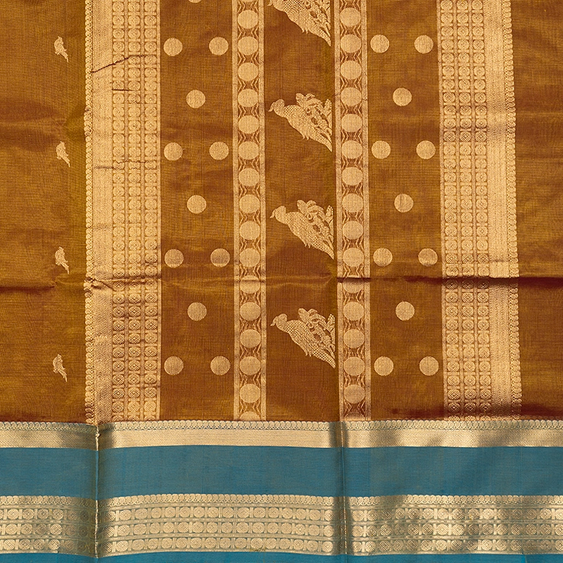 Hayagrivas Gold &amp; Maroon (Shot Colour) Kanchi Silk Cotton Saree SSCBF179I9-37