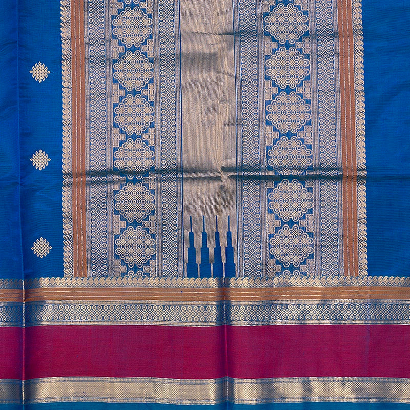 Hayagrivas Ananda Blue Kanchi Silk Cotton Saree SSCBF179I9-6