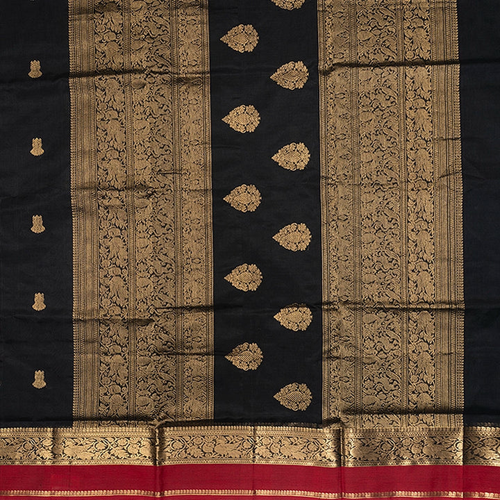 Hayagrivas Black Kanchi Silk Cotton Saree SSCBF179I9-7