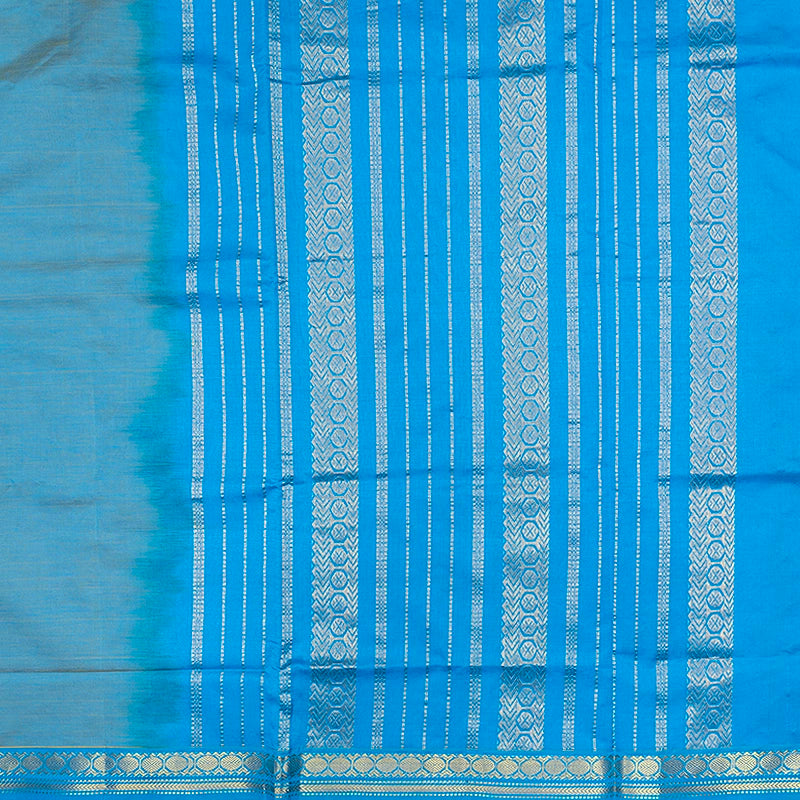 Hayagrivas Yellowish-Blue Semi Silk Cotton Saree SSCBF180I1-6