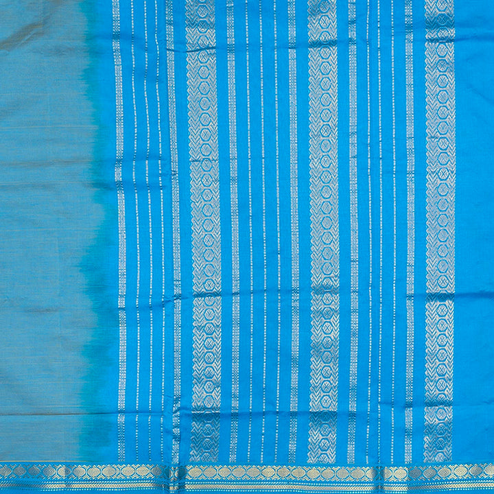 Hayagrivas Yellowish-Blue Semi Silk Cotton Saree SSCBF180I1-6