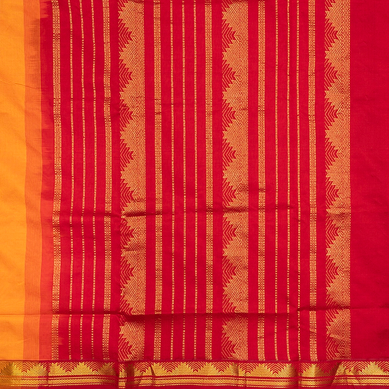 Hayagrivas Mango Orange Semi Silk Cotton Saree SSCBF180I1-7