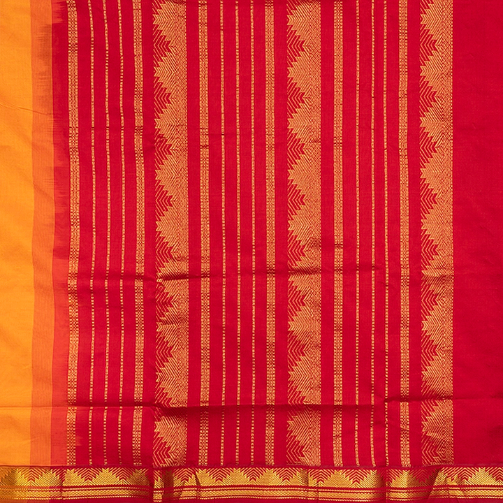 Hayagrivas Mango Orange Semi Silk Cotton Saree SSCBF180I1-7