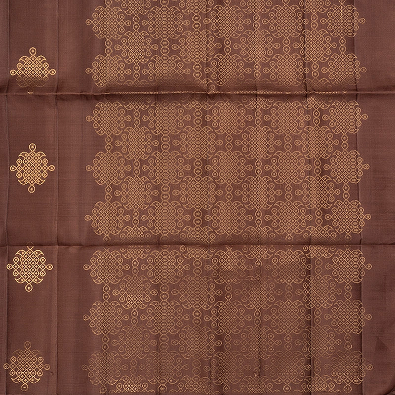 Hayagrivas Chocolate Brown Handloom Soft Silk Saree SSKBF149H1-1