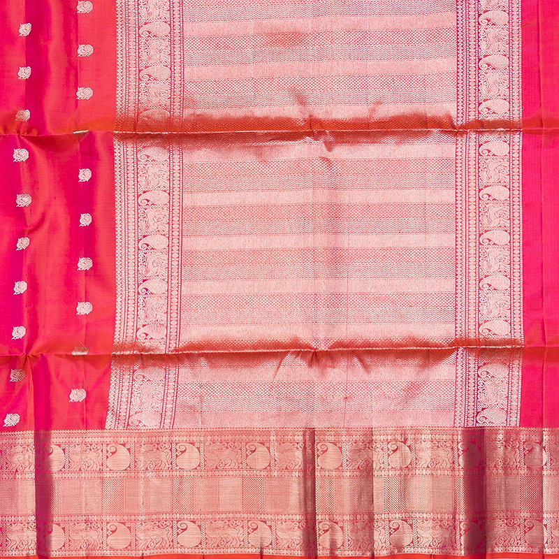 Hayagrivas Orangish-Pink Handloom Soft Silk Saree SSKBF149H10-3