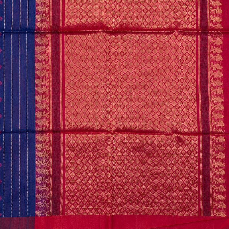 Hayagrivas Royal Blue Kora Silk Cotton Saree SSCBF156H3-3