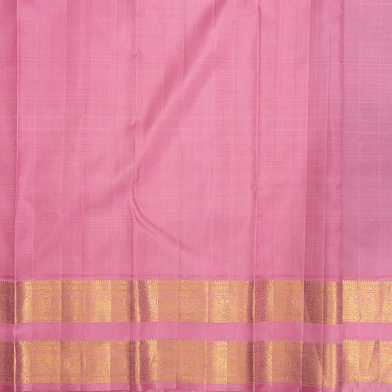Hayagrivas Handloom Lilac Kanjivaram Silk Saree with Rose Pink Border KBF94D1-1