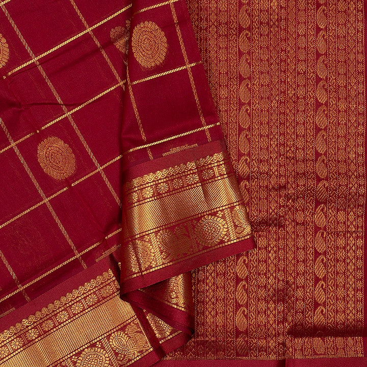 Hayagrivas Maroon Pure Silk Cotton Saree SSCBF16D5-17
