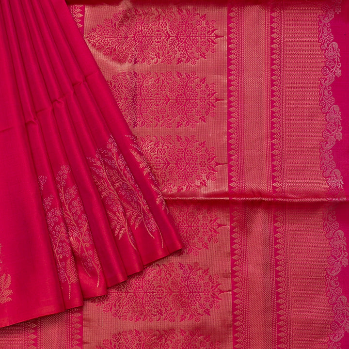 Hayagrivas Reddish-Pink Handloom Soft Silk Saree KSBE85A23-1