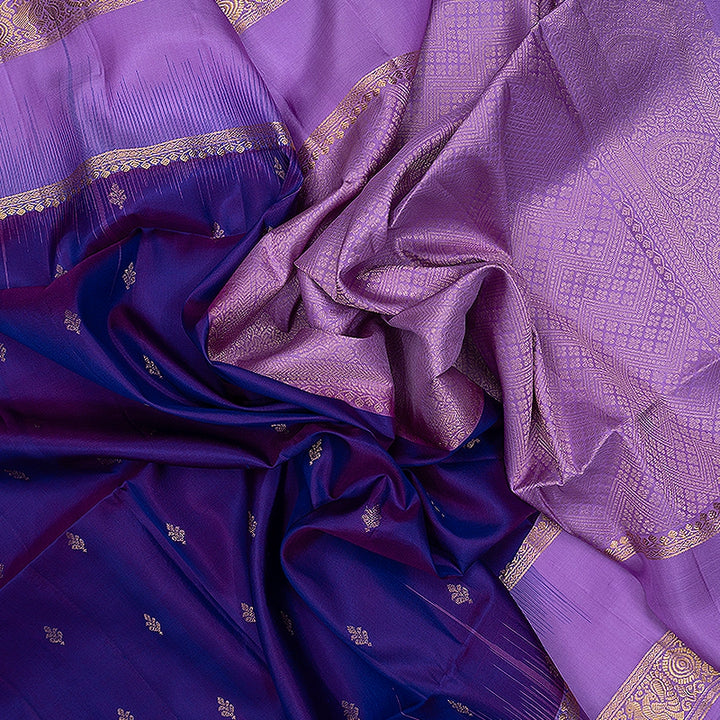 Hayagrivas Purple Handloom Soft Silk Saree KBF705G3-4