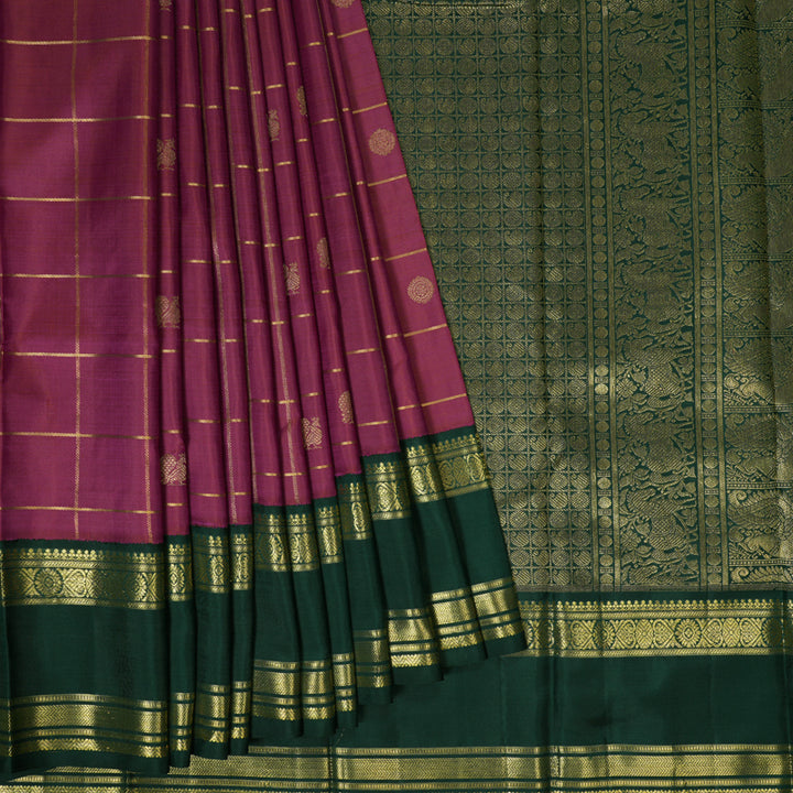 Hayagrivas Handloom Purple Kanjivaram Silk Saree with Bottle Green border BE526-SBS  KBEL526C1-1