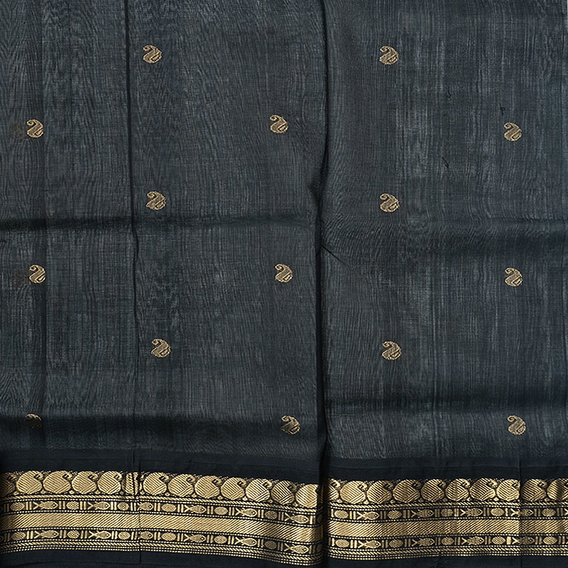 Hayagrivas Light Grey Pure Silk Cotton Saree SSCBF34D4-32