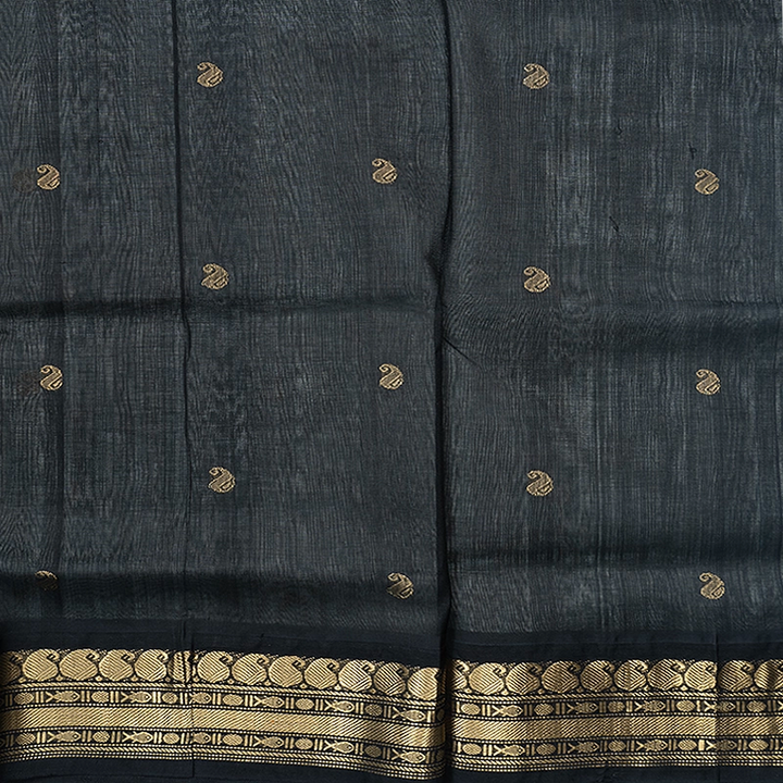 Hayagrivas Light Grey Pure Silk Cotton Saree SSCBF34D4-32
