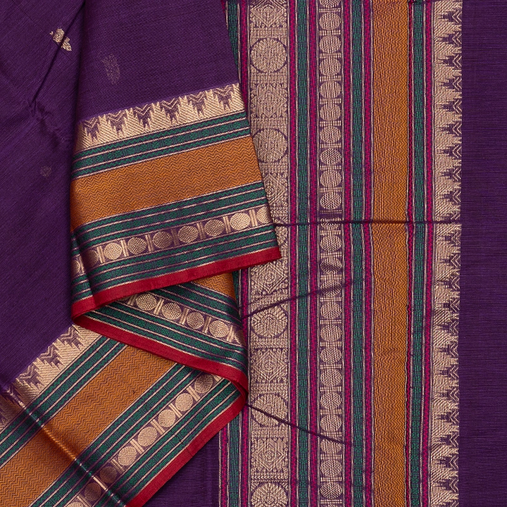 Hayagrivas Purple Handloom Kanchi Cotton Saree SSCBF66E5-11