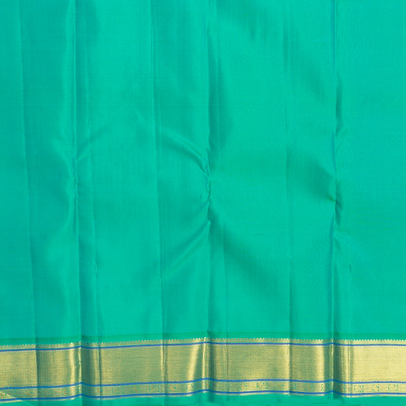 Hayagrivas Handloom Red Kanjivaram Silk Saree with Aqua Green Border KBF427F5-3
