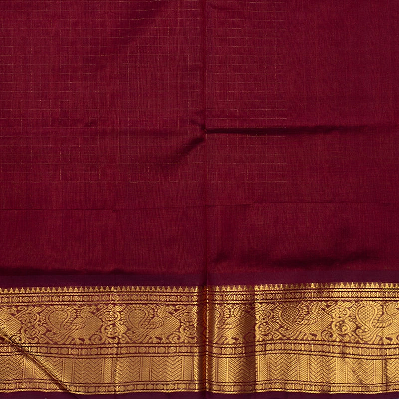 Hayagrivas Wine Maroon Pure Silk Cotton Saree SSCBF54E1-2