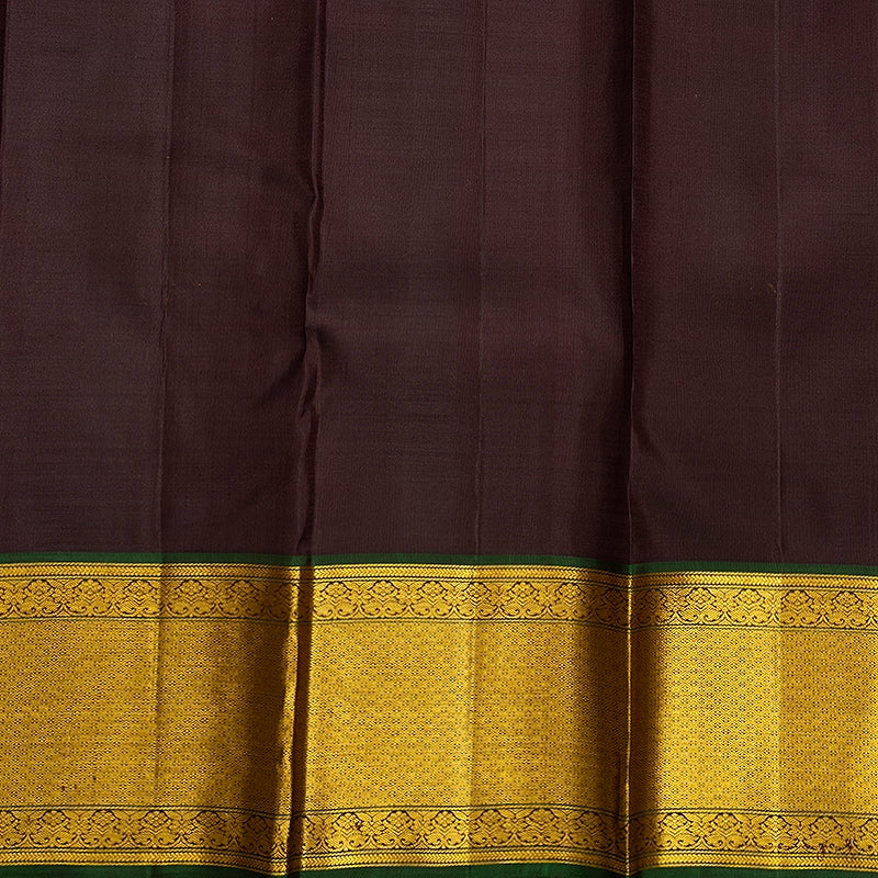 Hayagrivas Handloom Yellow Kanjivaram Silk Saree with Bottle Green Border KBF409F4-1