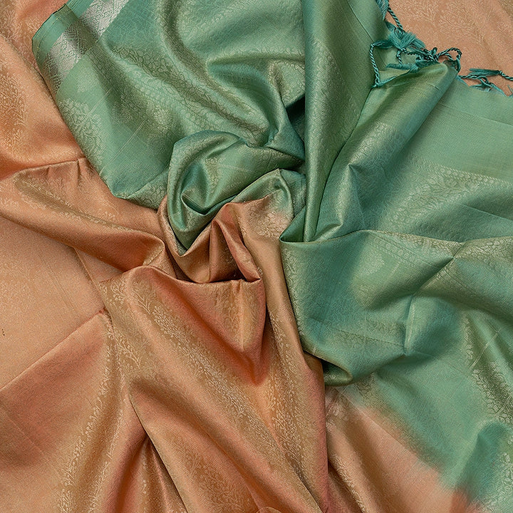 Hayagrivas Peach Orange Handloom Soft Silk Saree KSBE85A36-2
