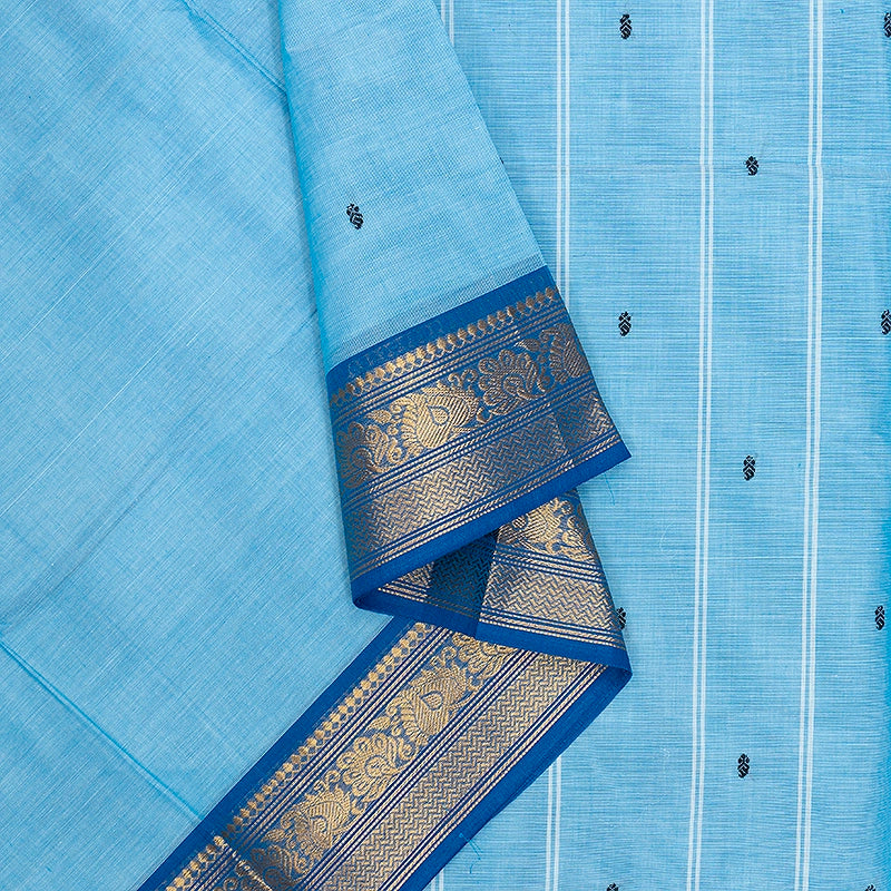 Hayagrivas Ice Blue Handloom Chettinad Cotton Saree SSKBF86F1-51