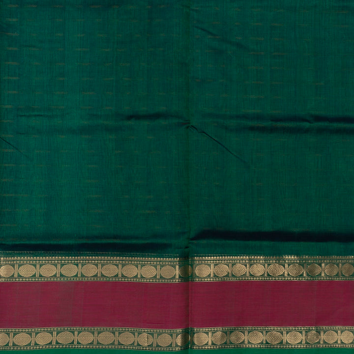 Hayagrivas Peacock Green Kanchi Silk Cotton Saree SSCBF38D2-4