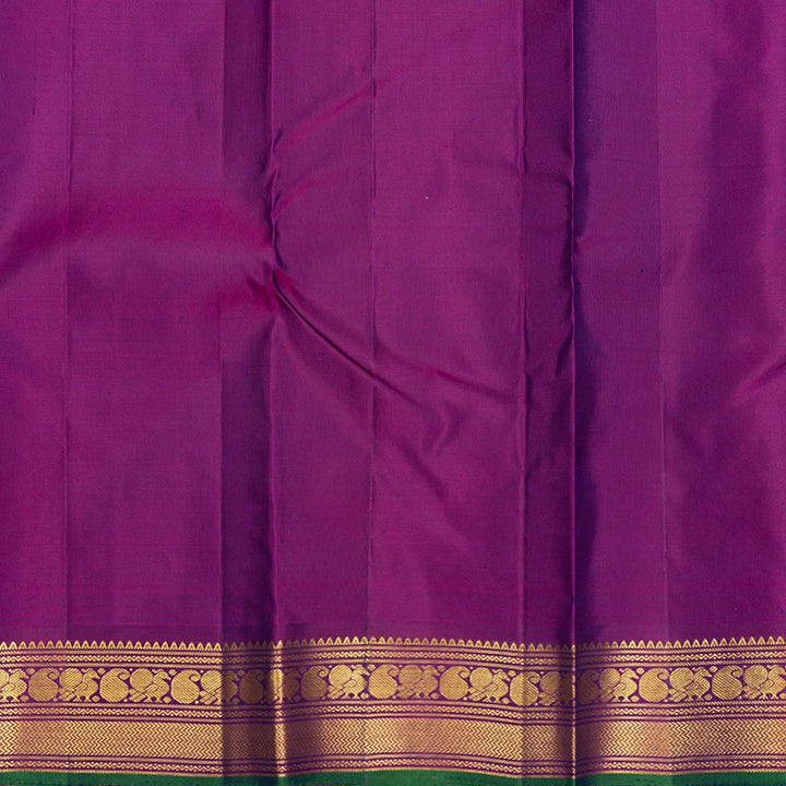 Hayagrivas Handloom Royal Blue Kanjivaram Silk Saree with Purple Border KSBE4H8-1