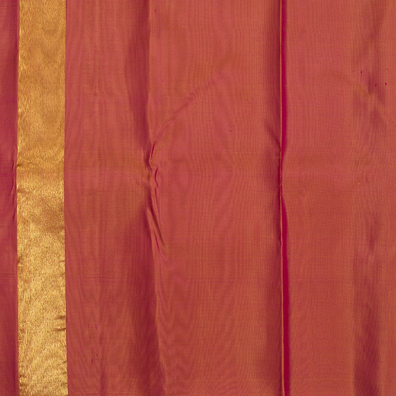 Hayagrivas Handloom Beige Kanjivaram Silk Saree with Onion Pink Border KBF393F1-1