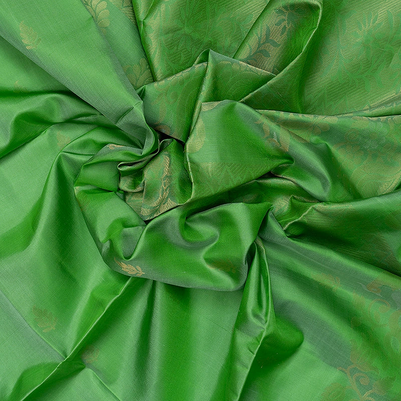 Hayagrivas Parrot Green Handloom Soft Silk Saree KBE2106A12-1