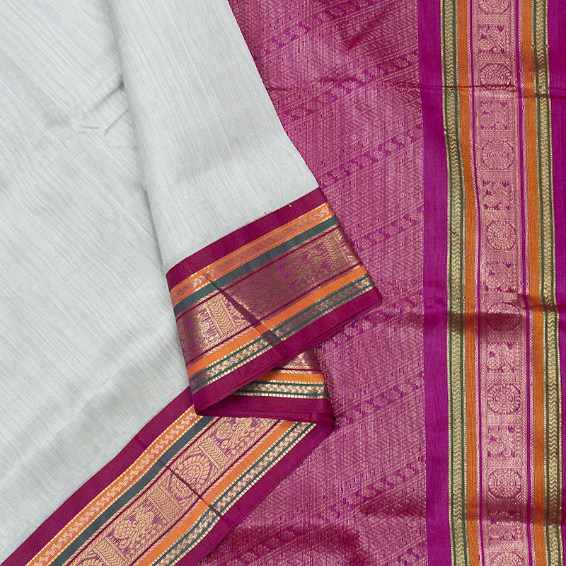 Hayagrivas Grey Pure Silk Cotton Saree SSCBF56E11-4