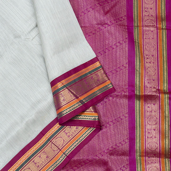 Hayagrivas Grey Pure Silk Cotton Saree SSCBF56E11-4
