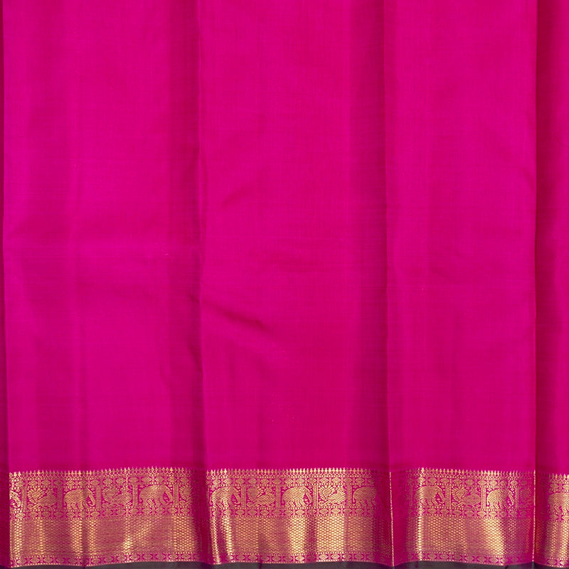 Hayagrivas Handloom Purple Kanjivaram Silk Saree with Rani Pink Border KBE2045A7-1