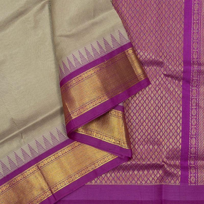 Hayagrivas Light Grey Pure Silk Cotton Saree SSCBF34D3-34