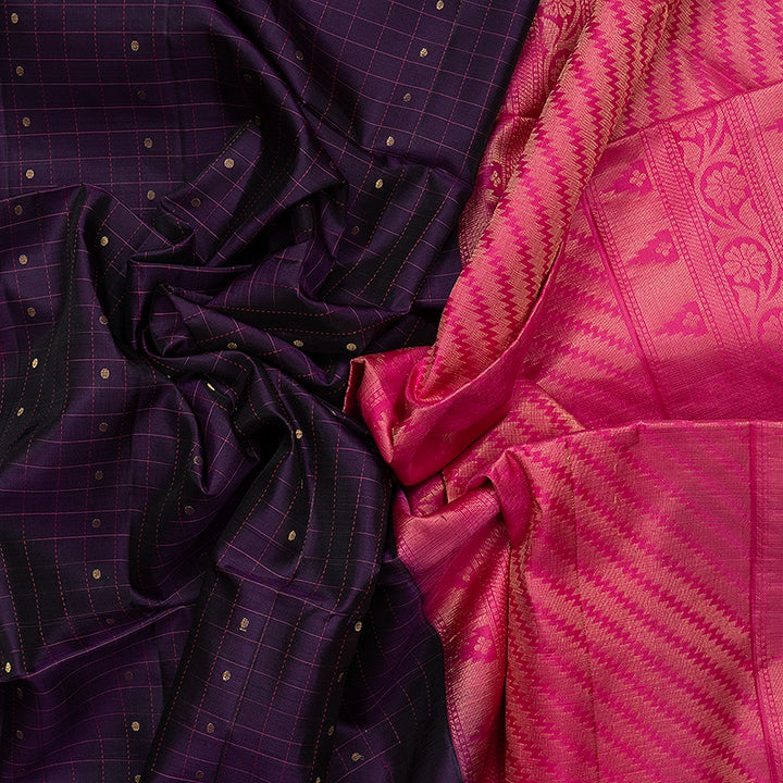 Hayagrivas Purple Handloom Soft Silk Saree KBF535G5-2