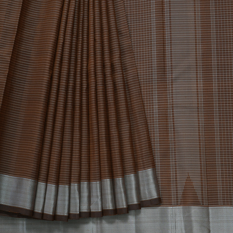 Hayagrivas Handloom Brown Kanjivaram Silk Saree HBE1147A2-1
