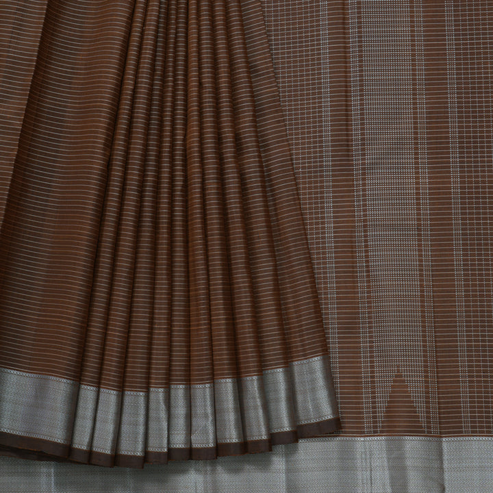 Hayagrivas Handloom Brown Kanjivaram Silk Saree HBE1147A2-1