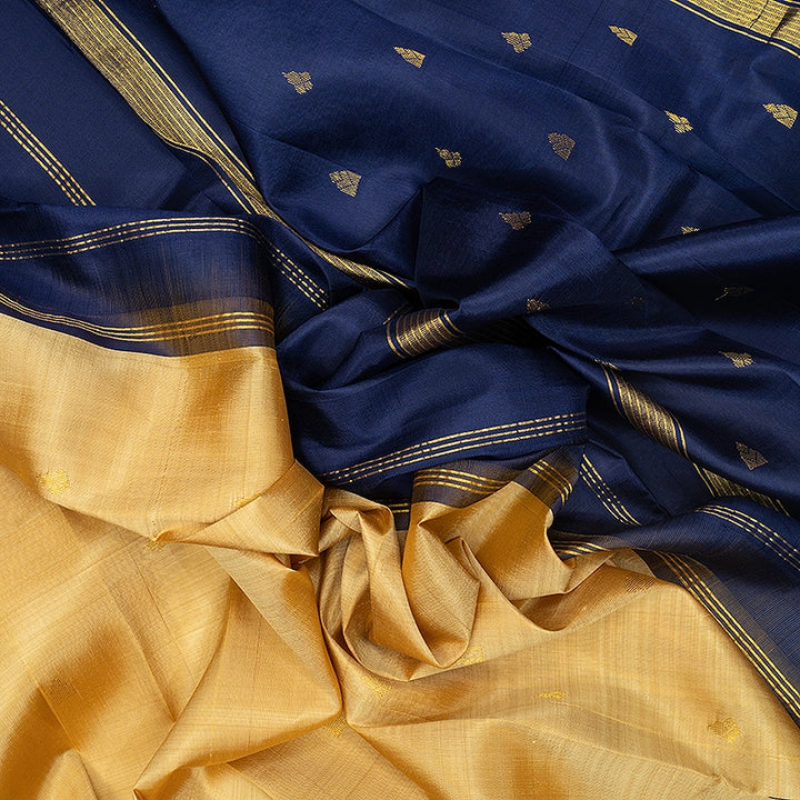 Hayagrivas Beige Pure One-sided Border Kanjivaram Silk Saree KBF514F2-7