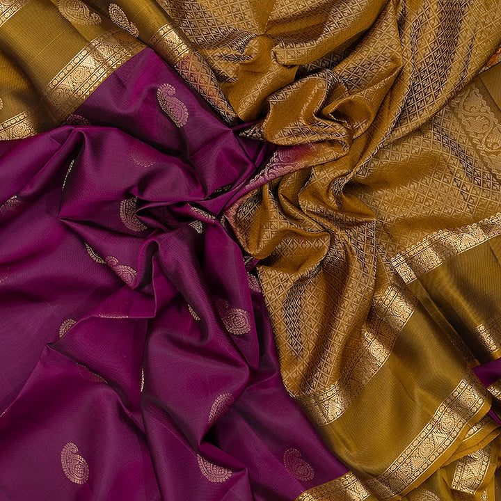 Hayagrivas Purple Handloom Soft Silk Saree KBF532G4-6