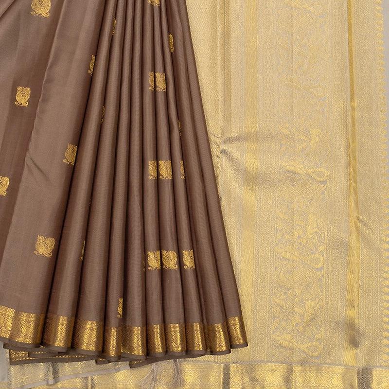 Hayagrivas Fawn Handloom Kanjivaram Silk Saree KSBE150C28-1