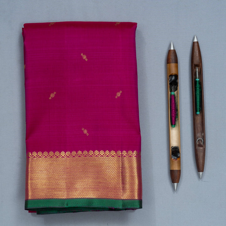 Hayagrivas Handloom Magenta Kanjivaram Silk Saree KBF742H6-1