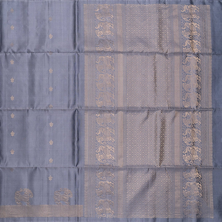 Hayagrivas Grey Handloom Soft Silk Saree KBF880H7-18