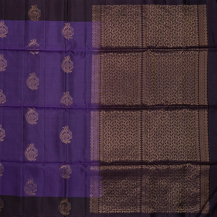 Hayagrivas Deep Purple Handloom Soft Silk Saree KBF883H2-14