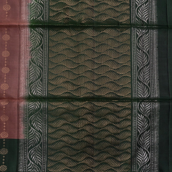 Hayagrivas Rust Brown Handloom Soft Silk Saree KBF883H2-15