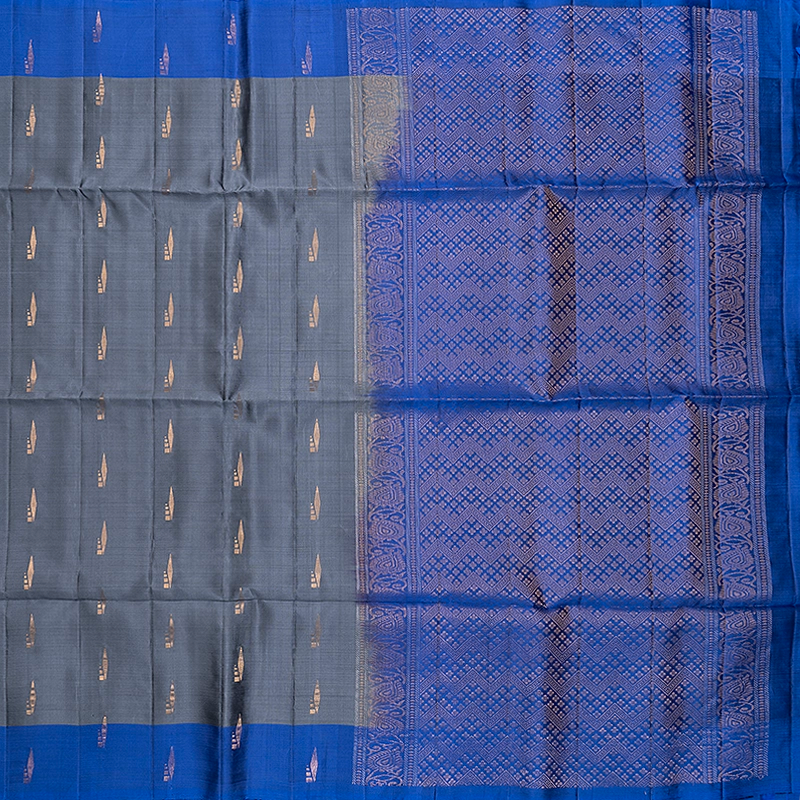 Hayagrivas Grey Handloom Soft Silk Saree KBF883H2-17